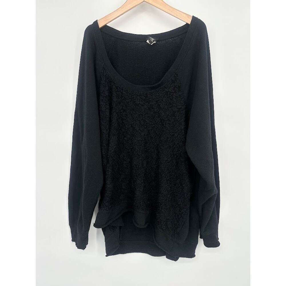 Torrid Black Lace Knit Top Pullover Plusβ Size 3X Whimsigoth Raw Hem Grunge Goth